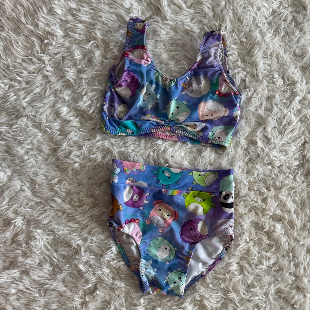 Squishmallows Kids Purple Ocean Creature Bikini Set - Unbranded